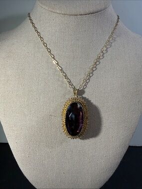 925, Vintage Gold Over Israel Brooch & Pendant Necklace 20”